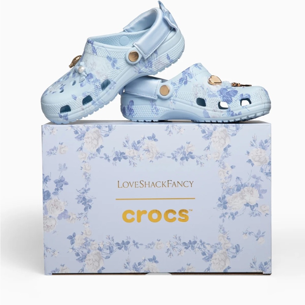 SOLD OUT LoveShackFancy X Crocs Blue Classic Clog W9 NEW